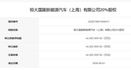 恒大国能新能源车转让20%股权 标的评估价4.4亿元