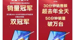 荣耀平板V6首销战绩出炉：天猫2000-3000价位段安卓平板双冠军！