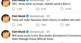 马斯克又拿美国证监会开涮 要给“SEC”寄做空短裤