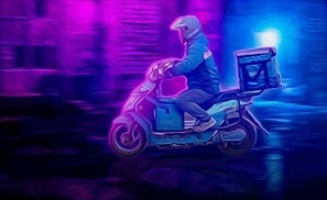 外卖骑手被困在系统里的场景，像极了赛博朋克