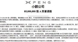 小鹏汽车：本次香港IPO最高发行价为每股180港元