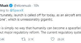 马斯克发推痛批美空管局：不要阻碍人类成为太空文明！