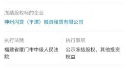 神州优车被司法冻结8亿股权