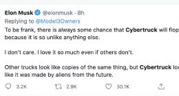 马斯克坦言：Cybertruck可能会失败 但他并不在乎