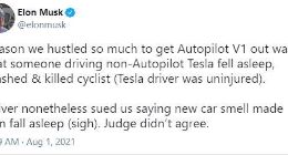 马斯克解释推Autopilot原因 曾有车主瞌睡发生车祸