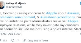 发推吐槽职场性别歧视 苹果女项目经理被行政休假