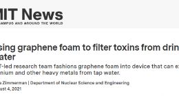 石墨烯又有新用途！摇身一变成“神奇泡沫” 可吸附水中放射性元素