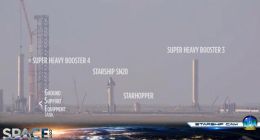 SpaceX将星际飞船原型SN20移至发射台 与B4助推器会合