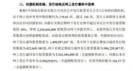 中国电信：网上发行中签率为0.956%