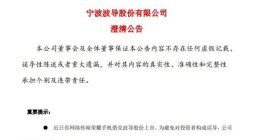 波导股份：不存在荣耀手机借壳波导股份上市事项