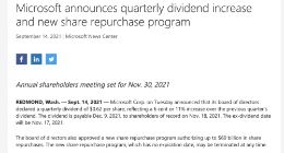 坐拥1300亿美元巨额现金 微软宣布600亿美元股票回购计划