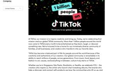 不到两年翻一番！TikTok宣布全球月活用户突破10亿大关