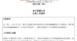 中誉集团：出售3218万股恒大汽车股份 套现1.25亿港元