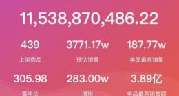 李佳琦薇娅销售额：双11首日卖了200个亿 近5亿人蹲守