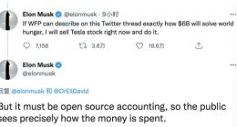 马斯克回怼世粮署：能公开60亿美元花在哪 就立即卖股票捐款