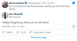 被80岁美参议员催交税 马斯克：忘了你还活着