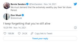 美国80岁参议员催纳税 马斯克回怼：忘了你还活着