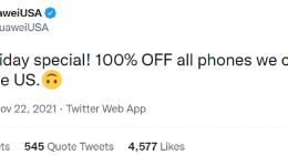 黑色星期五将至，华为调侃在美所售手机全部免费