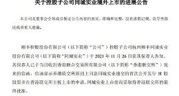 顺丰控股：控股子公司H股上市申请获联交所原则上同意