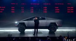 马斯克证实：特斯拉首款电动皮卡Cybertruck将配备矩形方向盘