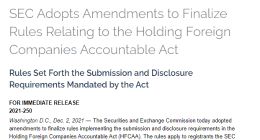 美国确定《外国公司问责法案》实施规则 上市公司需遵守PCAOB审计标准