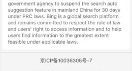 必应在内地暂停搜索自动建议功能：30天不能用