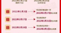 2022春运时间表出炉：重要抢票节点一览