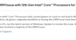 英特尔：12 代酷睿处理器的游戏 DRM 加密兼容问题已全部解决