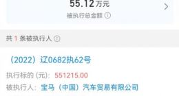 宝马中国被强制执行55.12万元
