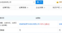 瑞赛克收购奇瑞新能源转让易同汽车租赁公司100%股权