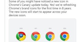 谷歌浏览器Chrome八年来首次更新标识 几个月后全面开放