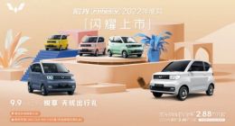 五菱宏光MINIEV2022年度款发布：配备发光车标、个性轮毂等