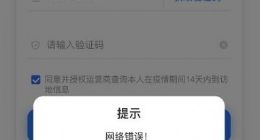 行程码崩了 页面显示“网络错误”