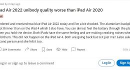 外媒：部分用户称苹果iPad Air 5产品质量下降 外壳有异响