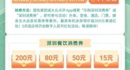 深圳：将通过美团、京东平台向消费者陆续发放5亿元消费券