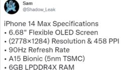 iPhone 14 Max配置拉胯：沿用A15芯片 仅配90Hz“残血”高刷屏