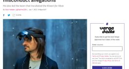 微软HoloLens项目主管因性骚扰等不当行为指控离职