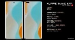 华为Mate50屏幕参数曝光：6.81英寸88°超大曲面