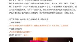 钟薛高回应“雪糕1小时不化”：不存在不融化的雪糕 使用极少量食品乳化增稠剂