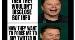 马斯克发本人meme表情包嘲讽推特起诉：说不卖是你 说买还是你