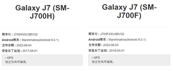 三星7年前“古董级机型”Galaxy J7突获更新：提升GPS稳定性