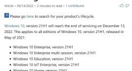 微软提醒 Win10 21H1 即将停止支持，请用户尽快升级