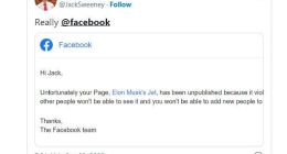 追踪马斯克、扎克伯格私人飞机的Facebook账号被封