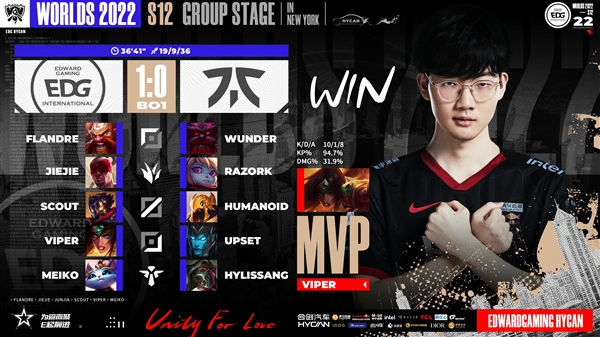 《英雄联盟》S12小组赛：EDG战胜FNC 开局一级团双杀
