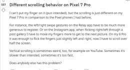 谷歌Pixel 7 Pro问题频发：屏幕滑动不畅不灵敏