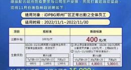 富士康郑州科技园：iDPBG厂区员工出勤每日补贴400元 11月全勤总奖金超15000元