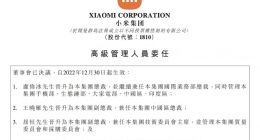 小米集团：卢伟冰晋升为集团总裁 兼任国际业务部总裁
