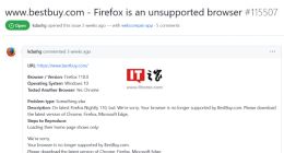 Firefox 火狐浏览器被误识别为微软 IE 11，遭到部分网站拒绝访问