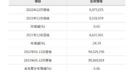 华邦电子2022年12月营收为新台币64.78亿元 较去年同期减少24.74%