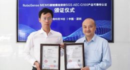 速腾聚创激光雷达MEMS振镜模组获得AEC-Q100可靠性认证